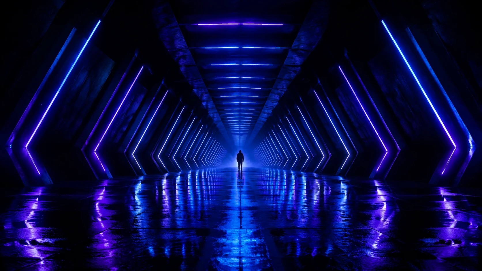 An immersive neon environment representing TEDDNOISE